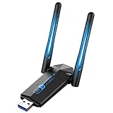 USB WLAN Stick , ElecMoga 1300Mbps USB 3.0 WLAN Adapter 2.4GHz/5.8GHz Dual Band Internet mit 2 x 5dBi Antenna für PC/Desktop/Laptop, Kompatibel mit Windows 11/10/8/7/Vista/XP, Mac OS