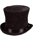 Thetru Kostüm Zubehör Zylinder mit Hutband schwarz Karneval Fasching Gr. 59/60