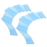 Hoseten Silikon-Hand-Schwimmhandschuhe, Bequeme Schwimm-Palmfinger-, wiederverwendbar für Schwimmanfänger(Blau, L)
