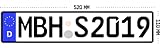 MBH-Shop KFZ Kennzeichen Autokennzeichen Wunschkennzeichen Nummernschild PKW Kennzeichen Fahrradträger Anhänger reflektierend individualisierbar