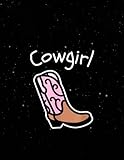 Cowgirl and Boots Pink Country Western Girl Women Bling Notebook 8.5''x11'' / Pitman Lined