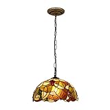 SoOSSN Pendelbeleuchtung für Küche 30,5 cm Buntglas Traubenschirm Rustikal Bauernhaus Antik Kronleuchter für Bar Flur Wohnzimmer Dachboden