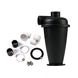 Zyklon-Staubsammler (Zyklon-Staubsauger) kompatibel mit Bau & amp;Haushaltsstaubsauger Pulverfilter Zyklonabscheider (Color : Black- 50-40adapters)