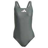 adidas Damen-Badeanzug mit 3 Stangen, Größe 34, Legend Ivy/White, 60