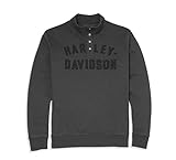 HARLEY-DAVIDSON Herren Racer Font Logo Pullover Sweater Sweatshirt Motorrad Biker-Pulli Sweatjacke Rundhalsausschnitt, M