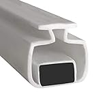 Shower Seal UK MAG006 Magnetische Duschdichtungen für Kanäle, als Paar verkauft, weich, flexibel, faltbar, weißer Gummi, T-Profil mit Magnet, passt in einen 8-mm-Kanal, 2 m lang