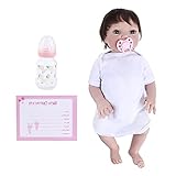 Incdnn Interaktives Spielzeug, 45,7 cm (18 Zoll), realistische Puppen für Neugeborene, gefüllt mit weichem Silikon, mit Flasche, Schnullerpuppen für Babys, realistische Puppen für Frauen