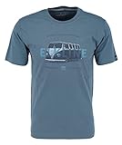Elkline Herren T-Shirt Honest VW Bulli Print 1041181, Farbe:ashblue, Größe:XXL