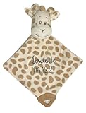 Baby Spielzeug Schnuffeltuch Superweiches Schmusetuch und Stofftier Erstausstattung für Babys Jungen & Mädchen ab 0 jahre Kuscheltiere mit Beißring, Personalisierbar mit Namen (Giraffe1)