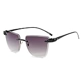 Unisex-Mode-Sonnenbrille Mode Schneiden Randlose Quadratische Leoaprd Sonnenbrille Männer Vintage Legierung Hip Hop Sonnenbrille Frauen Gradient Shade