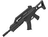 B.W. Softair Gun Airsoft Gewehr + Munition | PA-110 / Replika G36 - Schwarz Profi Voll ABS | 64 cm. Inkl. Magazin & unter 0,5 Joule (ab 14 Jahre)