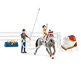 Schleich 42443 Horse Club Spielset - Horse Club Mias Voltigier-Reitset, Spielzeug ab 5 Jahren,6.6 x 24.5 x 19 cm