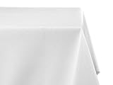 BEAUTEX fleckenabweisende und bügelfreie Tischdecke - Tischtuch mit Lotuseffekt - Tischwäsche in Leinenoptik - Größe und Farbe wählbar, Eckig 130x220 cm, Weiss