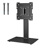BONTEC TV Standfuss Universal Monitor Standfuss für 17-43 Zoll LCD LED OLED Plasma Flach & Curved Fernseher & Monitor bis zu 45 kg mit 50 Grad Drehgelenk, 3 Stufig Höhenverstellbar, Max VESA 200x200