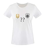 Trikot - Deluxe 2016 - DE - WUNSCHDRUCK - Damen T-Shirt - Weiss/Schwarz-Gold Gr. S