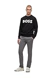 BOSS Herren WeBasicCrew Relaxed-Fit Sweatshirt aus Baumwoll-Terry mit gummiertem Logo-Print Schwarz XL