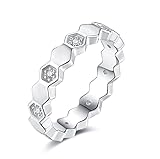 XINDONG 100% 925 Sterling Silber Runde Schnitt Erstellt Gipfel Nest Ring Moissanit Diamanten Edelstein Engagement Paar Ringe (Size : 15.1MM)