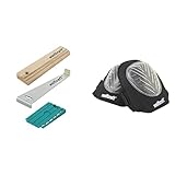 Bundle aus wolfcraft Geling-Set zum Laminat- und Designboden verlegen I 6975000 I Zugeisen, Schlagholz und 30 Universalkeile + Komfort-Knieschoner I 4972000 I Für komfortables Arb