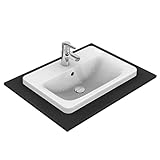 Ideal Standard Connect Aufsatzwaschbecken 580 x 430 x 175 mm mit Überlauf weiß E5044MA, rechteckig, mit 1 Hahnloch Ideal Plus