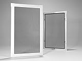 Home-Vision® Insektenschutz Fliegengitter Fenster Alu Rahmen Mückengitter Fliegenschutz in Weiß, Braun oder Dunkelblau als Selbstbausatz (Weiß, B80cm x H100cm)