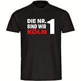 VIMAVERTRIEB® Kinder T-Shirt Köln - Die Nummer EINS - Druck:rot/weiß - Shirt Jungen & Mädchen Fußball Fanartikel Fanshop - Größe:140 schwarz
