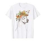 Umriss mit Blättern und Zweigen | American Pitbull Terrier T-Shirt