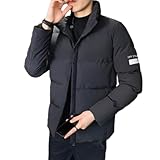 NITRY Langarm Jacke Herren Komfortabel Klassisch All-Match Baumwolle Jacke Herren Jugend Reise Trend Outdoorjacke Herren Casual Mode Warm Kältejacke Herren E-Black 4XL