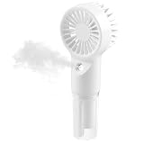suuosl Tragbarer Handheld Ventilator mit Wassernebel, USB Aufladbarem Mini Ventilator mit Wasserkühlung, Tragbarer Ventilators mit Sprühflasche, Akku Hand Fan, für Outdoor, Reisen, Büro (Weiß)