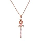Gnoce Sailor Moon Zauberstab Halskette Sterling Silber'Triumph über das Böse' 18K Rose Gold Damen-Kette mit Anhänger Halsketten Schmuck Geschenk für Damen