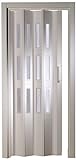 Kunststoff - Falttür mit 3 Fenster Luciana weiß 88,5x202 cm doppelwandig 10 mm; Made in Italy