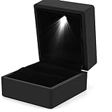 CandyT High-End-Ring-Box mit LED-Licht Schmuck Diamant-Ring-Box Flanell-Aufbewahrung leuchtende Hochzeit Schmuckschatulle