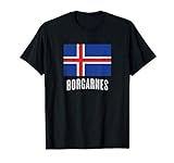Stadt von Borgarnes Iceland | Isländische Flagge Souvenir - T-Shirt