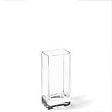 Leonardo Lucca, Vase aus transparentem Glas, handgefertigte, rechteckige Glasvase in modernem Stil, Unikat, Höhe: 20 cm, 014326, 1 Stück