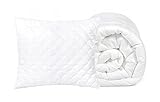 Luxury Sleep - Bettdecke mit Eine Kissen Set - Steppdecke mit Kopfkissen - Steppbett aus Mikrofaser- Schlafdecke Ganzjahresdecke für Allergiker - Füllung mit Silikonfaserkügelchen - 140x200 cm