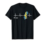Sverige Herzschlag T-Shirt I Liebe Schweden Flagge Idee T-Shirt