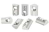 90 Stück Nutensteine M6 mit Zentrierung Kugel Nut 8 T Nutsteine Schrauben Set 40-Serie M6 Aluprofil 40x40 Kohlenstoffstahl Gleitmutter mit Federkugel für Alu C Profil 3D Drucker CNC, Europäische N
