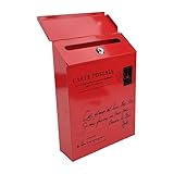Zilimontt Vintage-Briefkasten mit Wandhalterung, Retro, Postbrief, Zeitungsbox mit Schloss und Schlüsseln, wasserdicht, für den Außenbereich, Eisenkonstruktion, 30 x 22 x 7 cm, für Zuhause, G