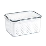 Wifehelper Produce Saver Aufbewahrungsbehälter, Abfluss Aufbewahrungskorb Box Transparenter Obst Gemüse Aufbewahrungsbehälter für Küchenbedarf (850 ml)