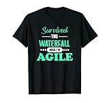 Agile Project Management follows the Waterfall Funny Design T-Shirt