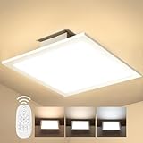Slevoo Dimmbar LED Deckenleuchte Flach, 20W Modern Deckenlampe mit Fernbedienung, Farbtemperatur 2700K-6500K einstellbar Panel Lampe für Küche Wohnzimmer Schlafzimmer Flur, 30x30CM Weiß