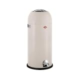 Wesco Kickmaster Maxi Abfallsammler in der Farbe sand matt, pulverbeschichtetes Stahlblech, eingebauter Dämpfer, 40 Liter Volumen, großer Einw