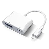 Lightning HDMI Adapter 【Apple MFi-Zertifiziert】 iPhone HDMI Adapter iPad Lightning Digital AV Adapter Video & Audio Sync Bildschirm HDMI Kabel Connector für iPhone 14/13/SE/12/11/XS/XR/X/8/7/iPad