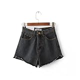Damen Shorts Washed Distressed Relaxed Casual Stone Washed Jeans Ausgefranster Rohsaum Einfach Einfarbig 27