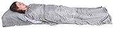 Marycrafts Seidenschlafsack Aus 100% Naturseide, Hüttenschlafsack Inlett Sommerschlafsack Aus Echter Seide 210 x 84 cm (Silber)