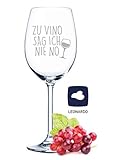 Leonardo Weinglas mit Gravur - Zu Vino sag ich nie no - Geschenk für Hobby-Sommelier & Weinliebhaber - Weingläser - Geburtstagsgeschenk für Frauen & Männer