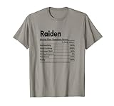 RAIDEN Nutrition Facts | Funny Name Definition - Graphic T-Shirt