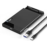 UGREEN Festplattengehäuse 2,5 Zoll USB C 3.2 Gen 2 auf SATA III bis zu 6 Gbps Externes Gehäuse für SSD und HDD in Höhe 9.5mm/7mm UASP unterstützt, SATA Gehäuse mit USB C 3.1Kabel werkzeugfreie Montage