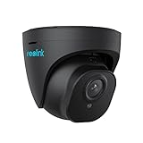 Reolink 5MP PoE Überwachungskamera Aussen mit Personen-/Autoerkennung, Smarte IP Kamera Outdoor mit Zeitraffer, IR Nachtsicht, Audio, Wasserfest, microSD Kartensteckplatz, RLC-520A Schwarz