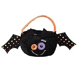 Mengove Süße Kürbis Fledermaus Tasche Halloween Handtasche Süßigkeiten Tasche Geschenk Home Storage Geschenktüte Eimer Teufel tragbare Vlies Süßes oder Saures Geschenk Handtasche