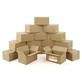 QLOUNI 25 Stück Karton Versandkartons 15,2 x 10,2 x 7,6 cm kleine braune Pappkartons Wellpappe Versandkartons Versandkartons Post kleine Paketboxen für Versand Versand Postal